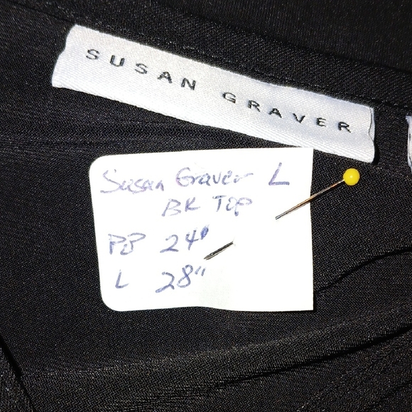 Susan Graver Black Blouse with Gold Zipper - Picture 7 of 7